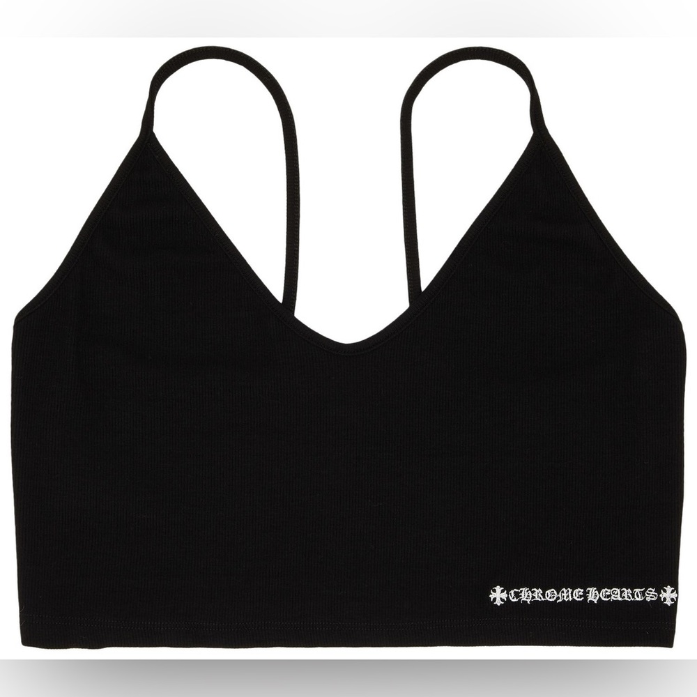 Chrome Hearts ripped crop tank top